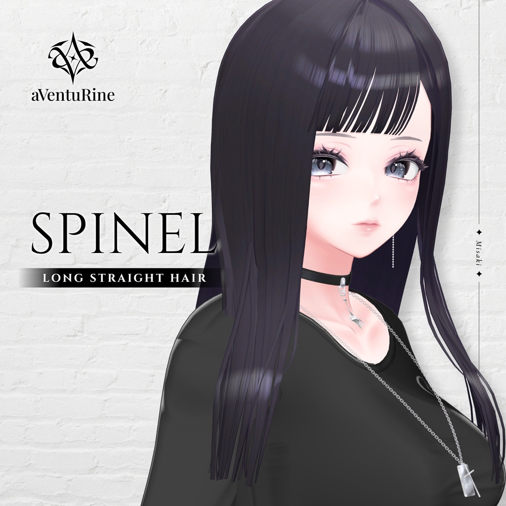 【Milltina&AZAMISAN対応追加】Spinel Long Straight Hair【5アバター対応】