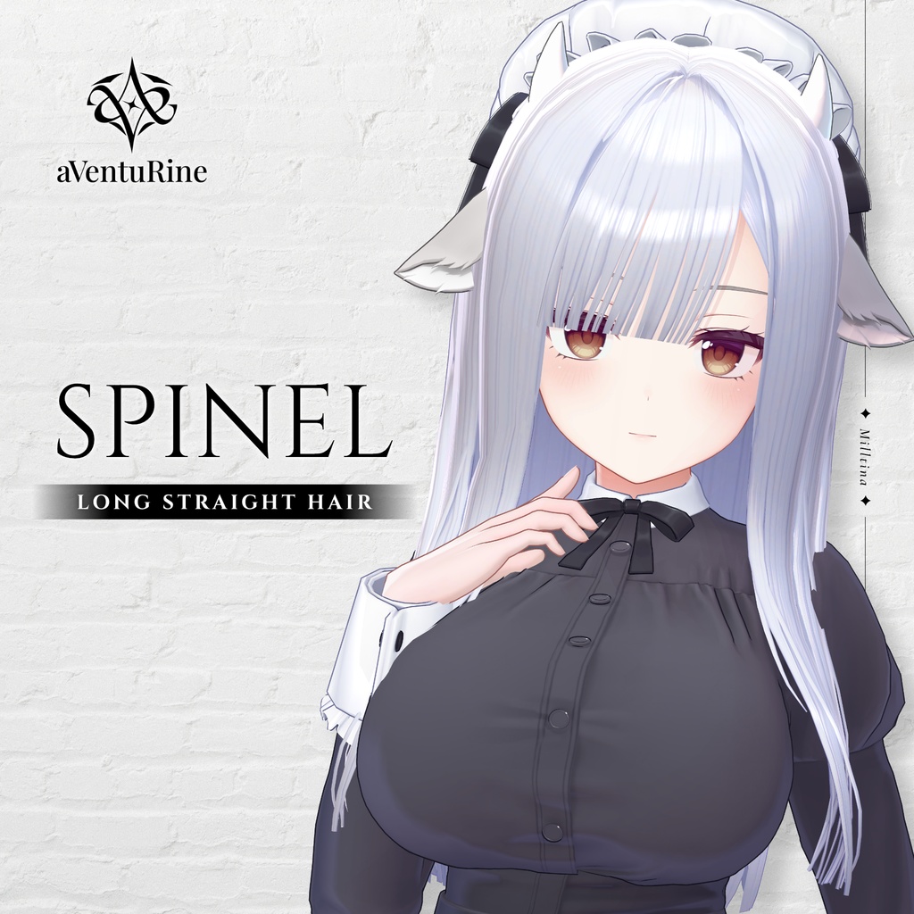 【Milltina&AZAMISAN対応追加】Spinel Long Straight Hair【5アバター対応】