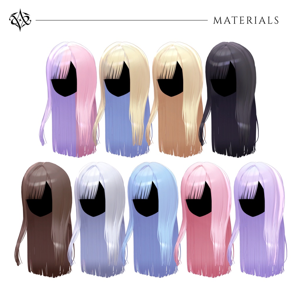 【Milltina&AZAMISAN対応追加】Spinel Long Straight Hair【5アバター対応】
