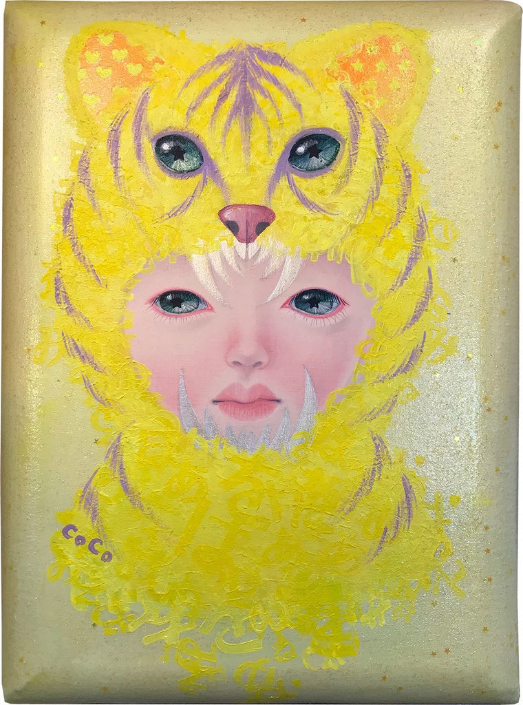 cocoart 大人の塗り絵サンプル「トラの中はふつうの子」