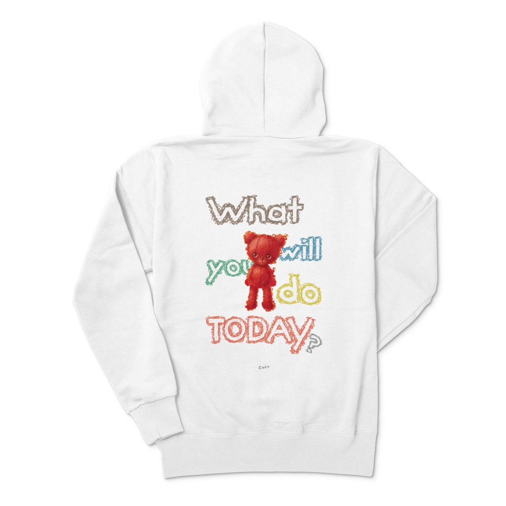 cocoartオリジナル「What will you do today?」パーカー(プルオーバー)