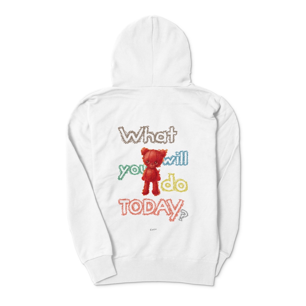cocoartオリジナル「What will you do today?」パーカー(ジップアップ)