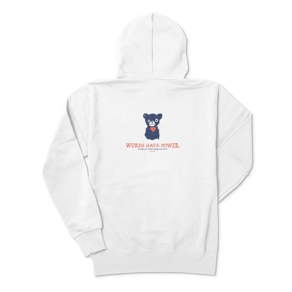 cocoartオリジナル「WORDS HAVE POWER」パーカー(ジップアップ)