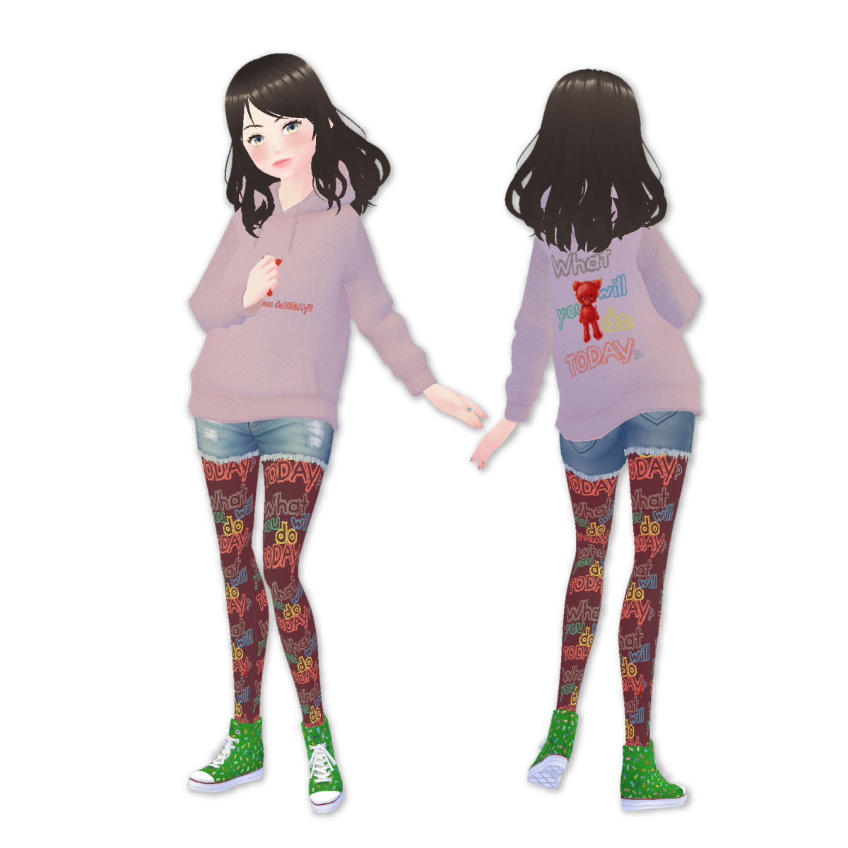 【#VRoid】cocoartオリジナル パーカー（What）