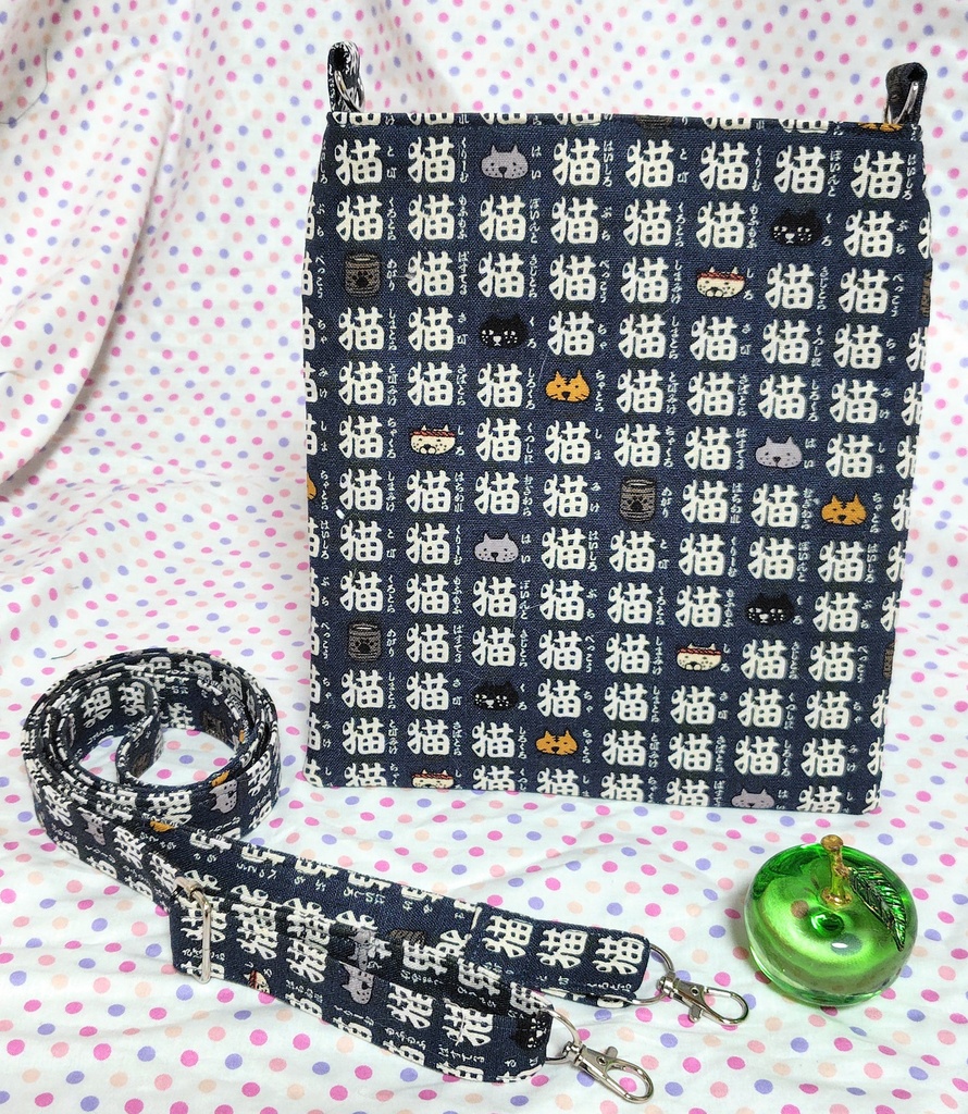 和風な猫さんのミニショルダーバッグ♪