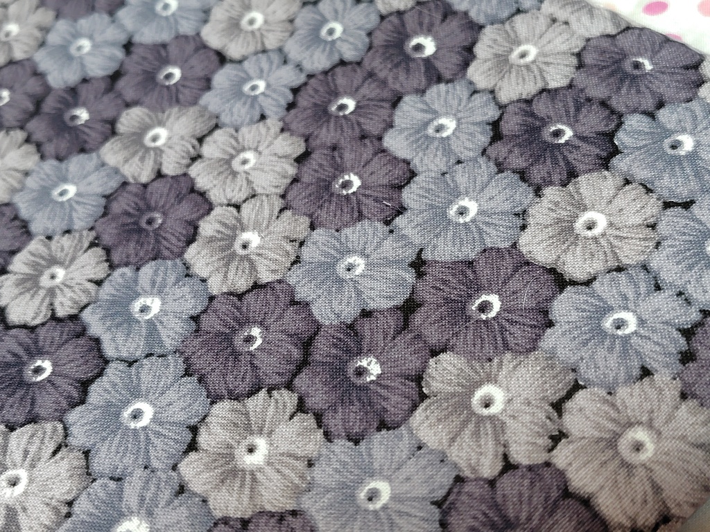 ポコポコ刺繍の花柄風ショルダーバッグ☆グレー