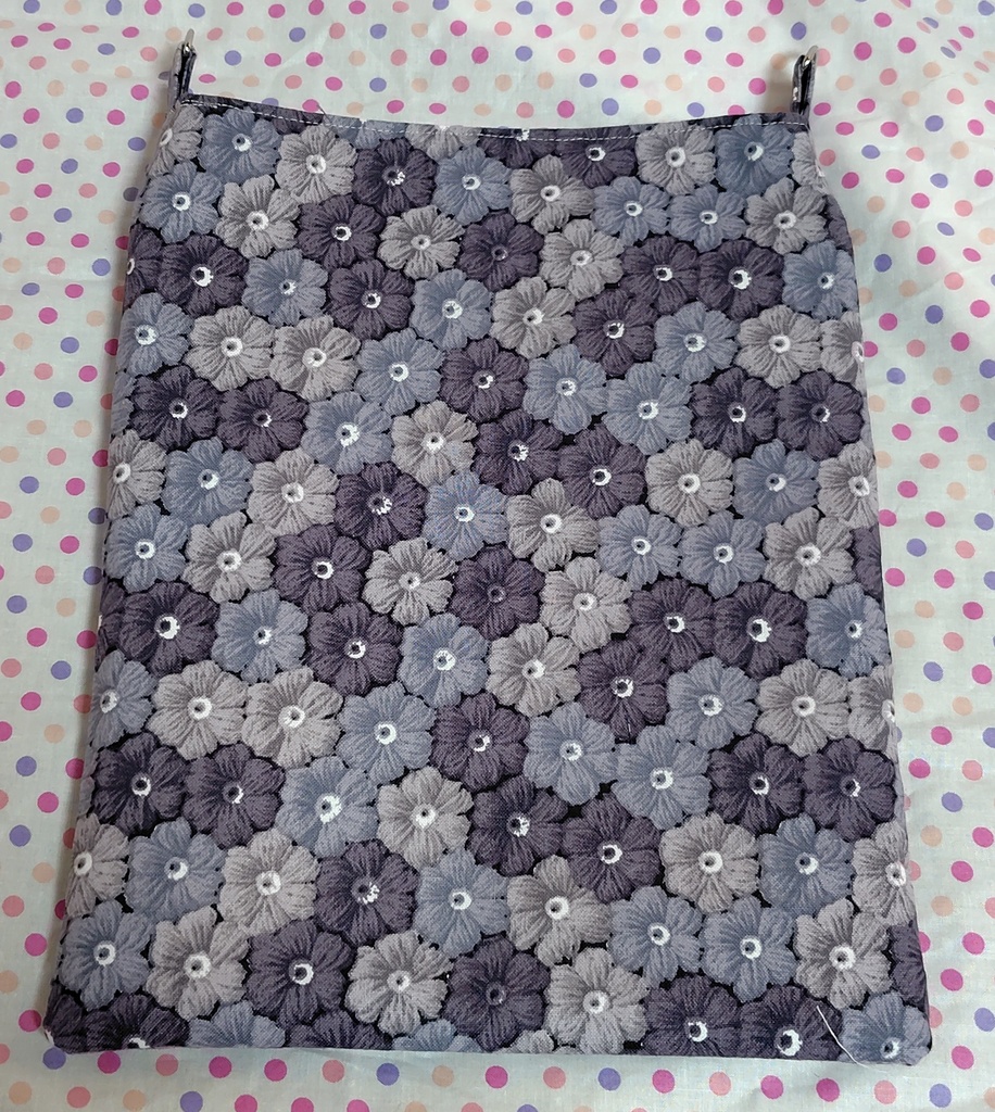 ポコポコ刺繍の花柄風ショルダーバッグ☆グレー