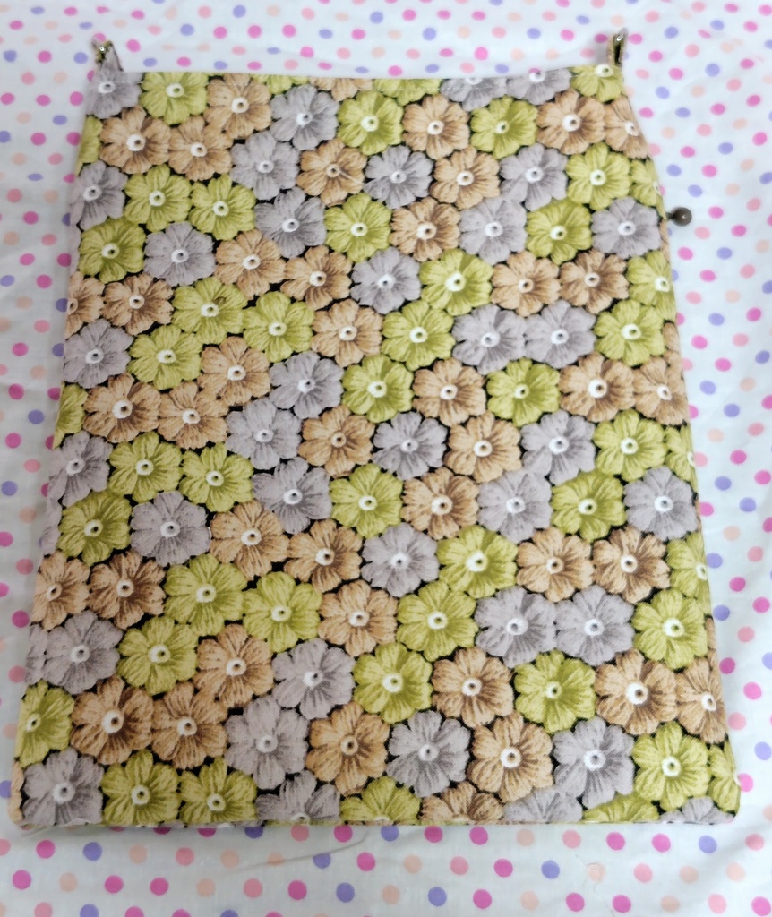 ポコポコ刺繍の花柄風ショルダーバッグ☆イエロー