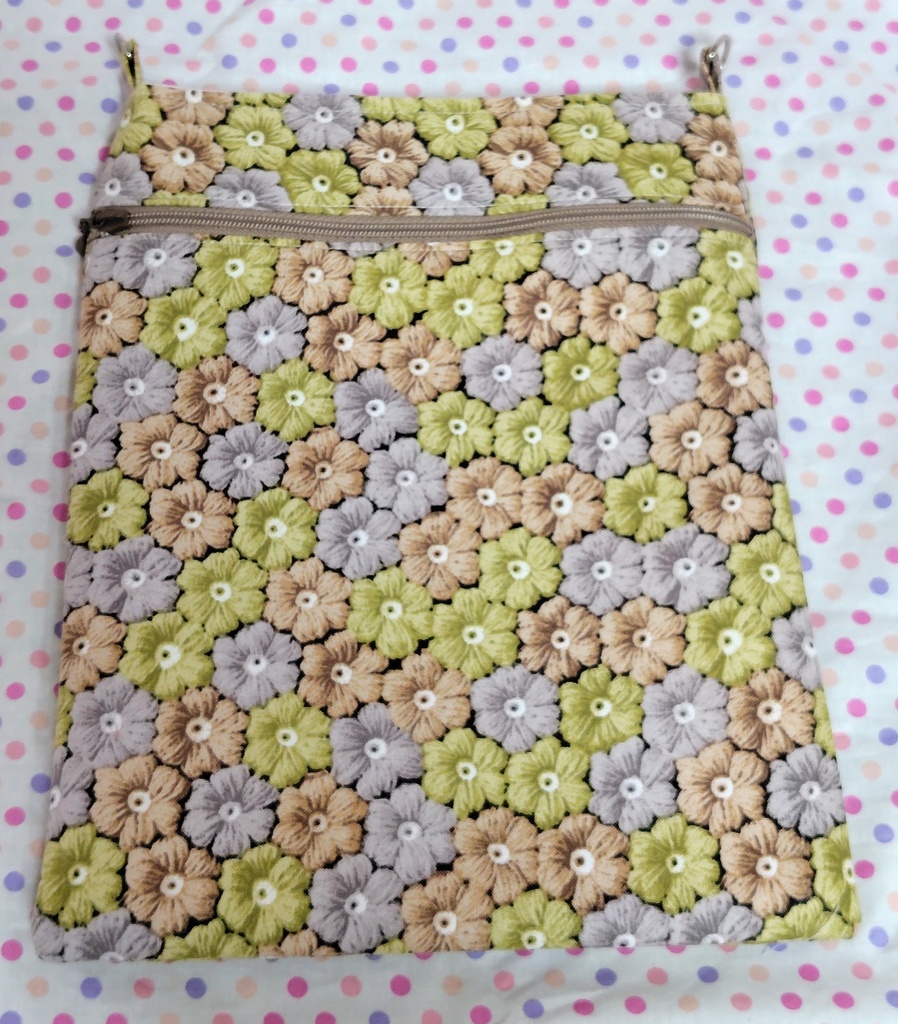 ポコポコ刺繍の花柄風ショルダーバッグ☆イエロー