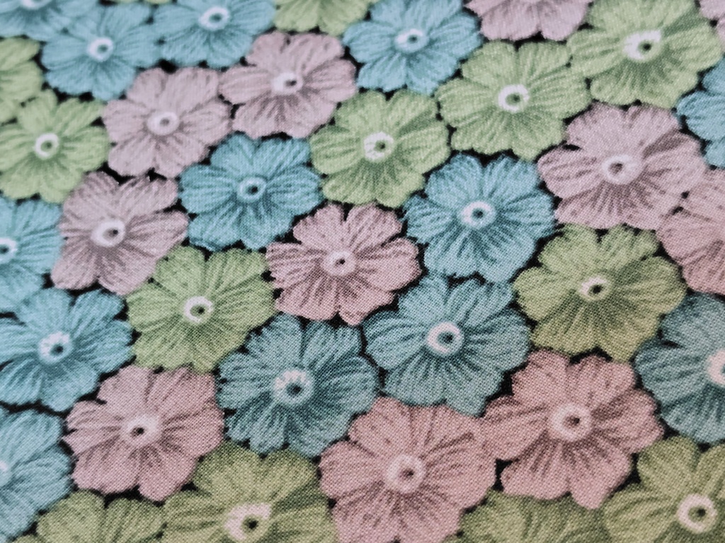 ポコポコ刺繍の花柄風ショルダーバッグ☆グリーン