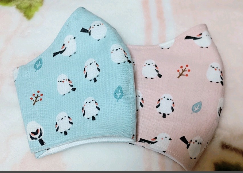 ♥ちゃんこいシマエナガの可愛い立体マスク♥2枚セット