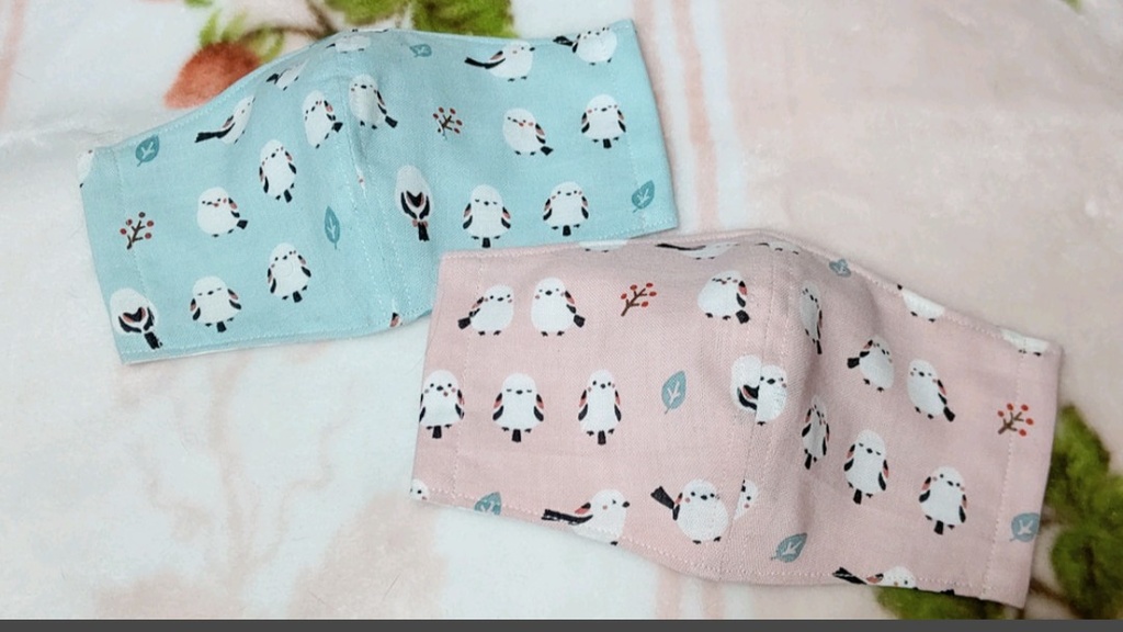 ♥ちゃんこいシマエナガの可愛い立体マスク♥2枚セット