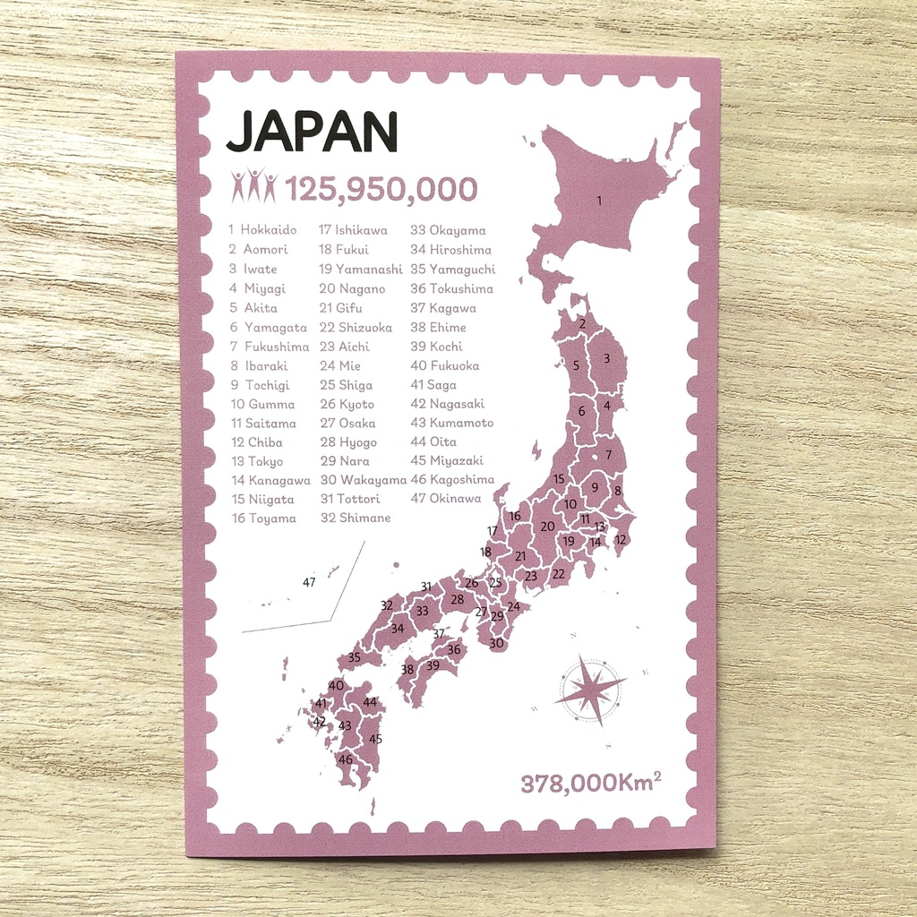 ポストカード 日本地図 47都道府県 ポスクロドットコムjp Booth店 Booth