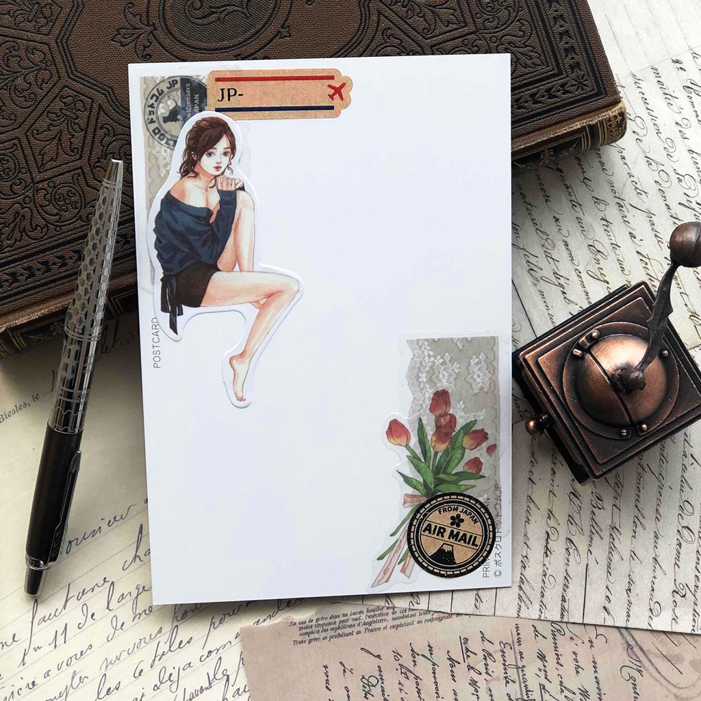 エアメールシール ヴィンテージ郵便スタンプ風