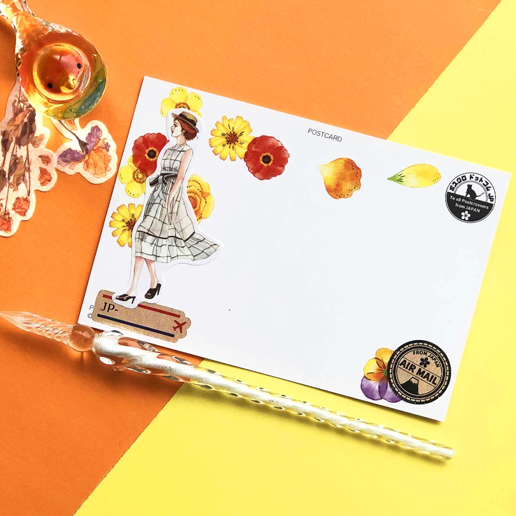 エアメールシール ヴィンテージ郵便スタンプ風