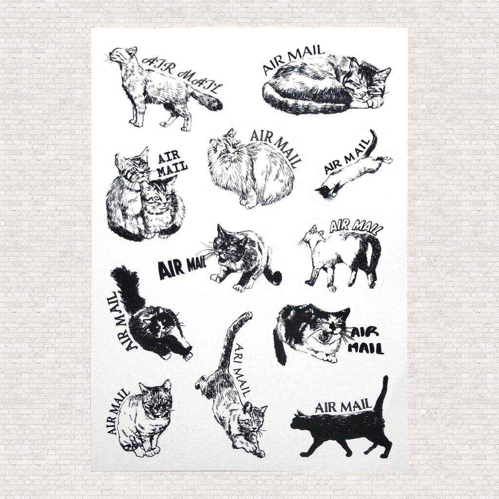 エアメールシール 猫のイラスト