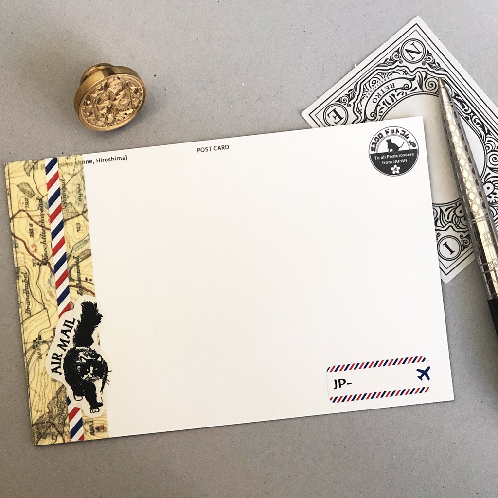 エアメールシール 猫のイラスト