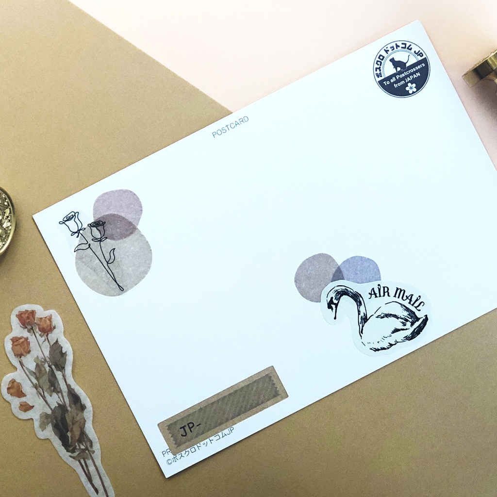 エアメールシール 鳥のイラスト