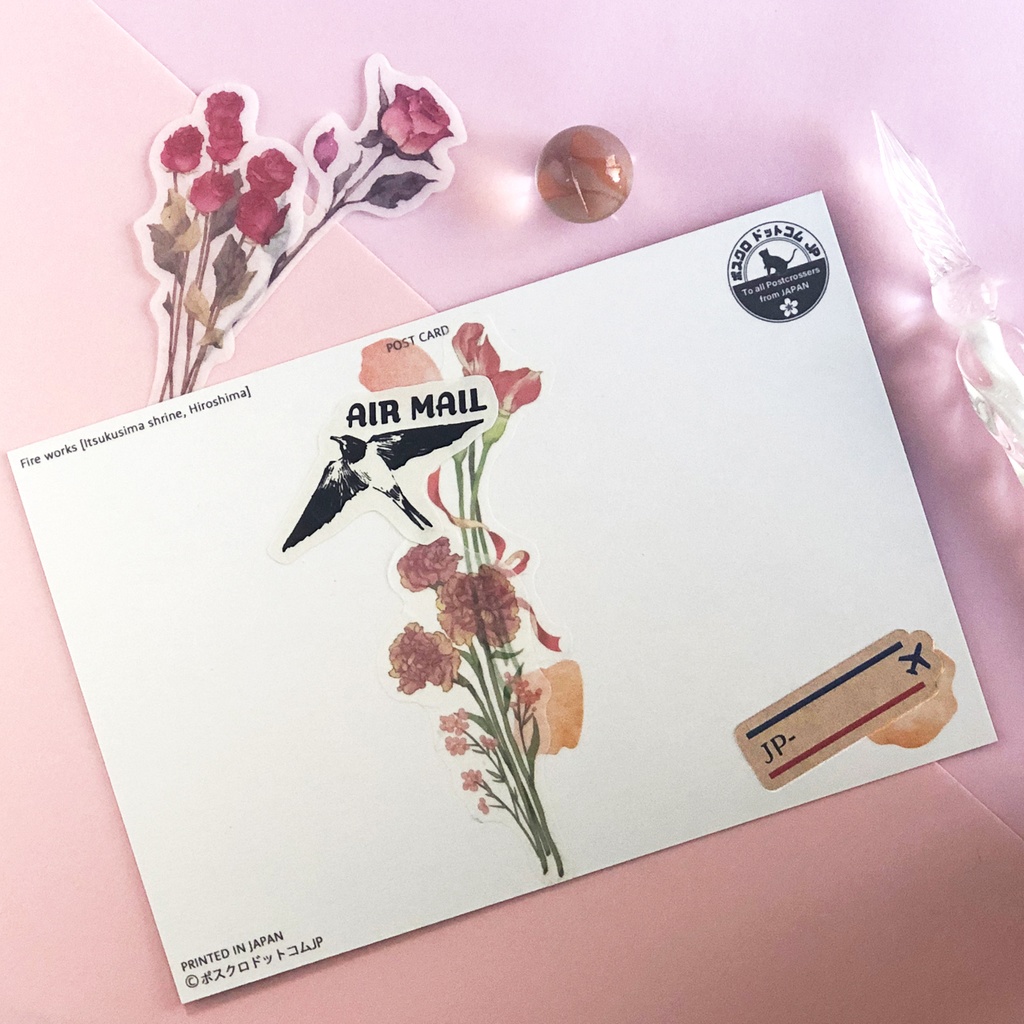 エアメールシール 鳥のイラスト