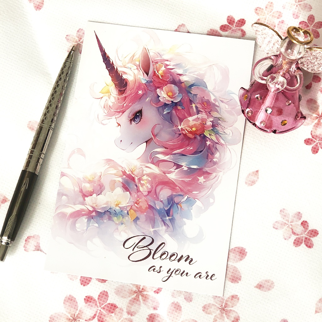 ポストカード ユニコーン(ピンク)