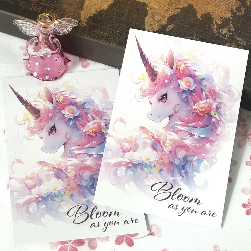 ポストカード ユニコーン(ピンク)