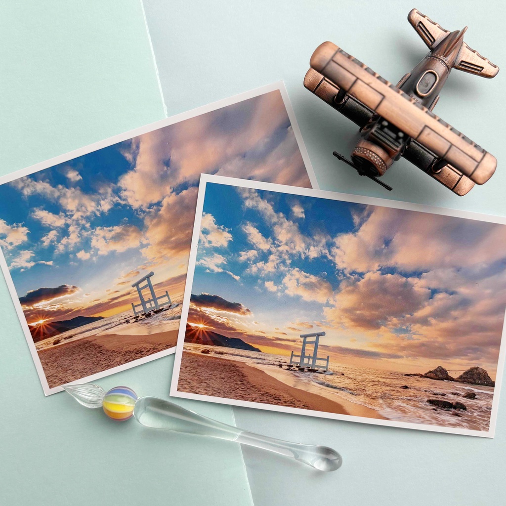 ポストカード 桜井二見ヶ浦の夕日