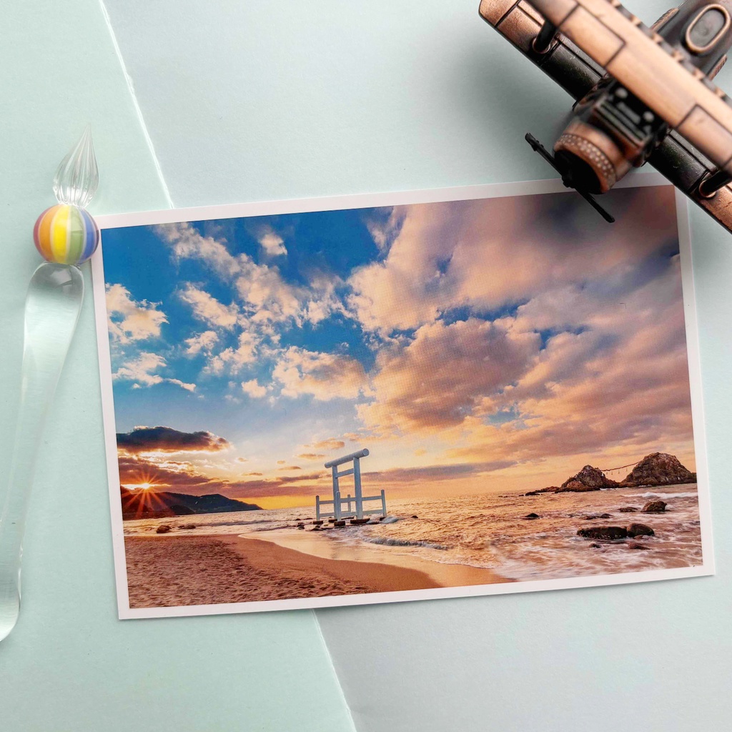 ポストカード 桜井二見ヶ浦の夕日