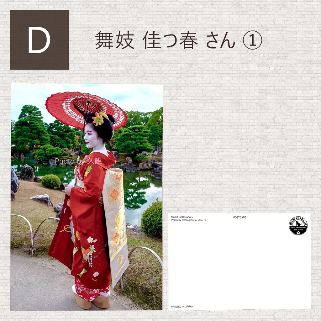 【OUTLET】ポストカード 芸妓/舞妓 同柄2枚セット -9種類から選べます-