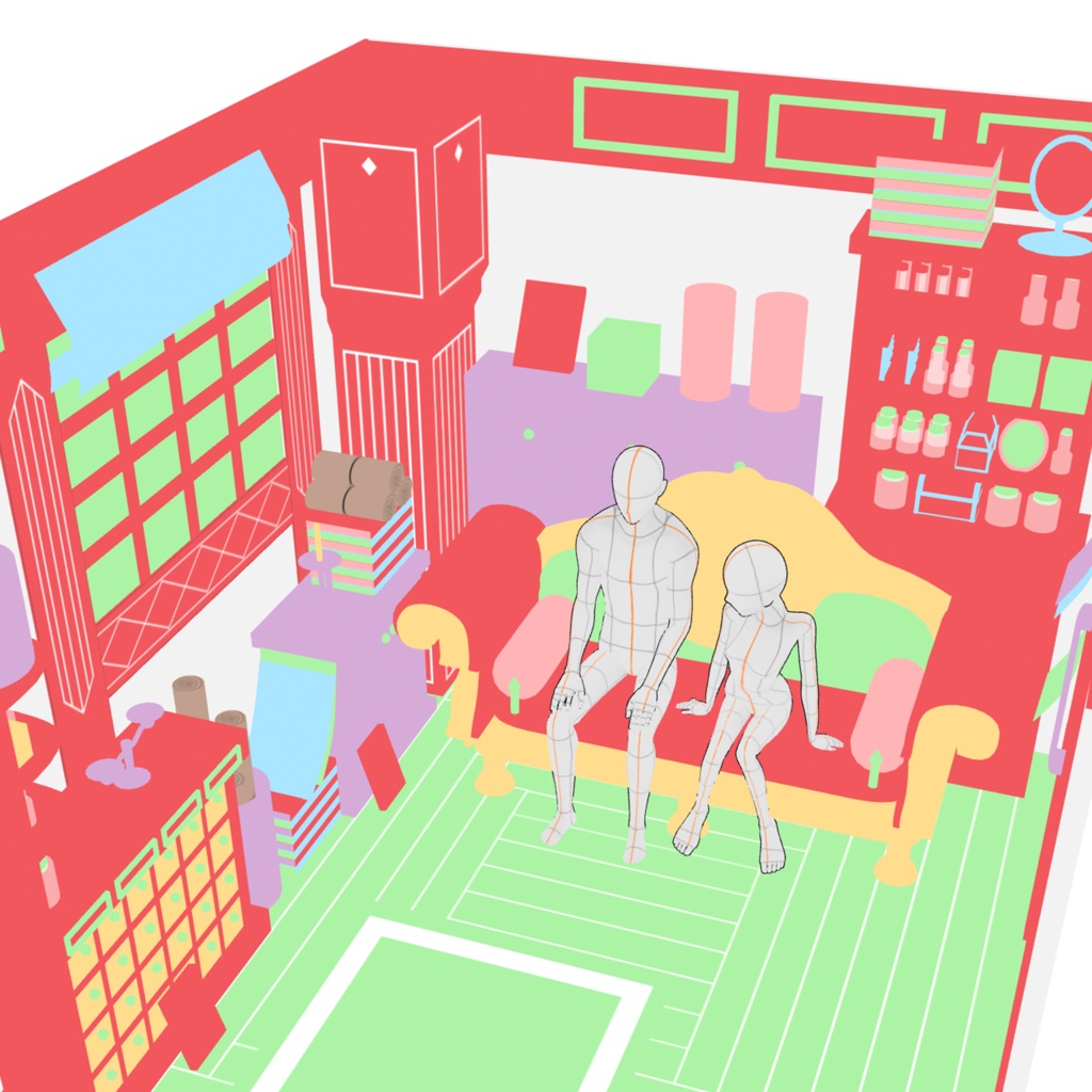 【3D素材】隠し部屋