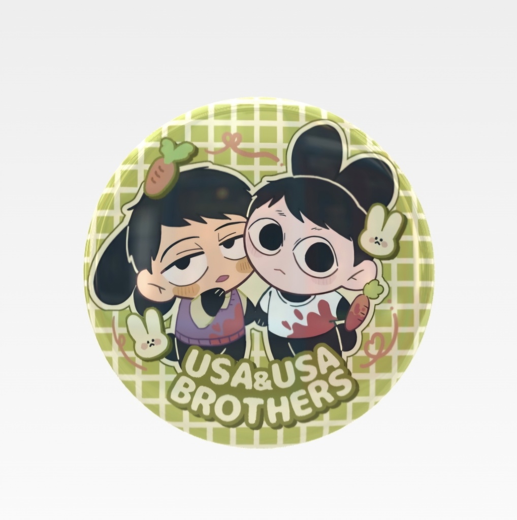 アニマル缶バッジ USA&USA BROTHERS