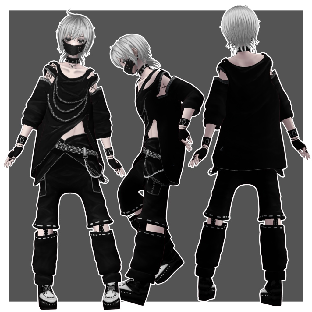 【VRoid用衣装】ゴスパンクvol.2