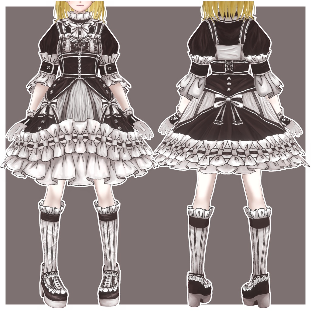 【4/30まで無料配布】【VRoid用衣装】クラロリ