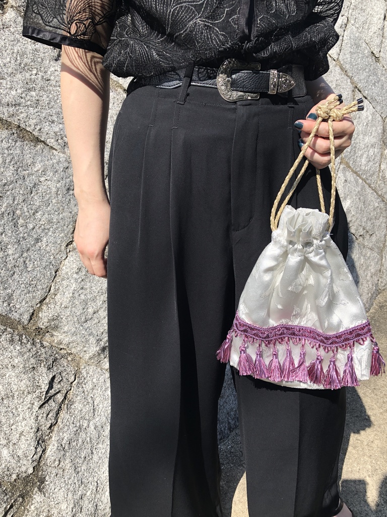 最遊記 玄奘三蔵 きんちゃく ポーチ 白