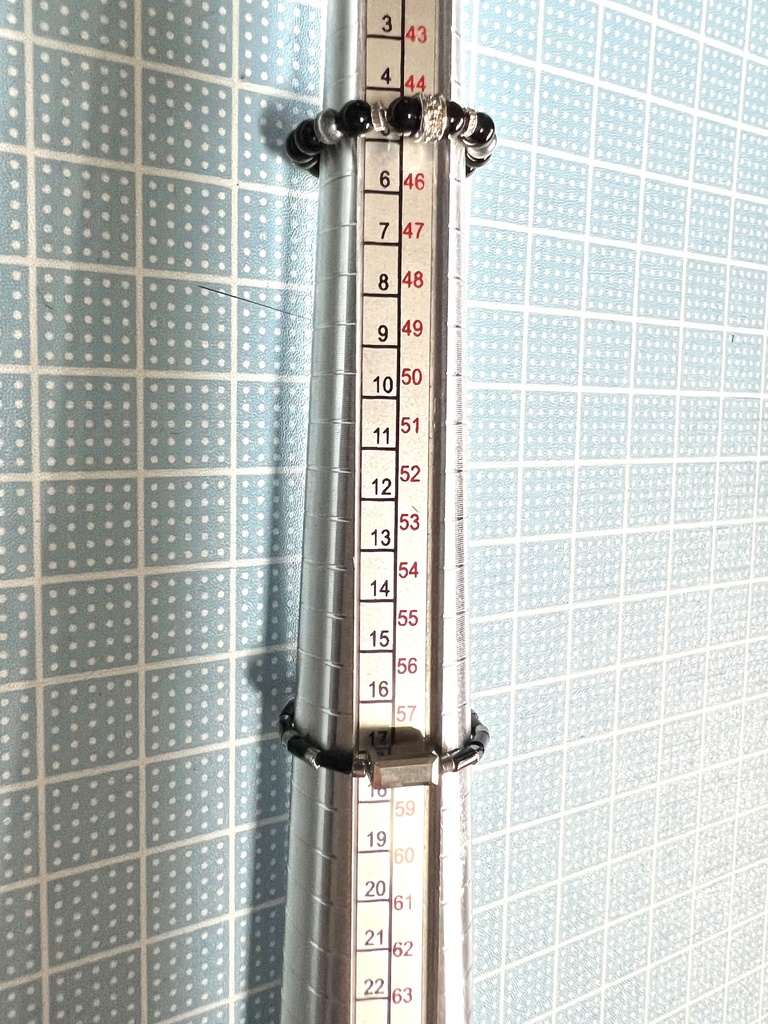 夏油傑 ビーズリング 黒玉銀細