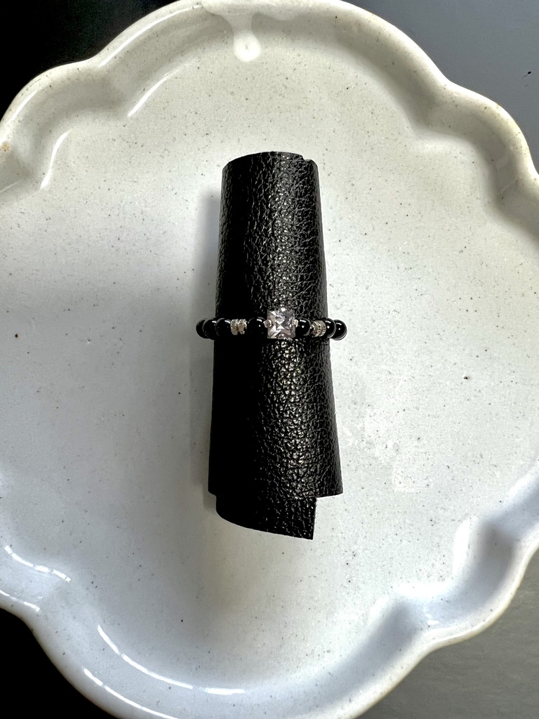 夏油傑 ビーズリング 黒玉 スワロ