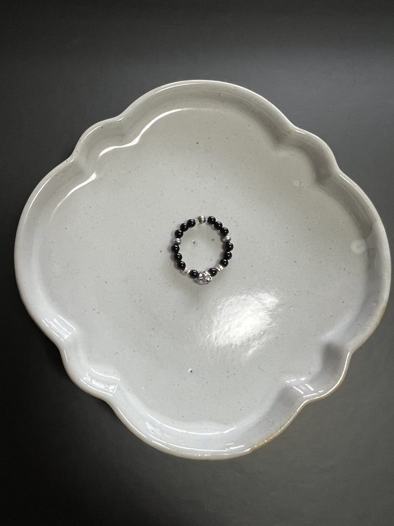 夏油傑 ビーズリング 黒玉 スワロ