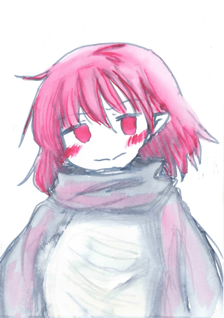 A4サイズ原画「赤」