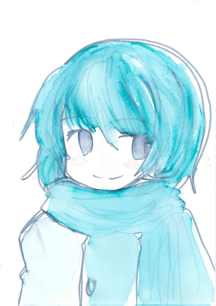 A4サイズ原画「存在する青」