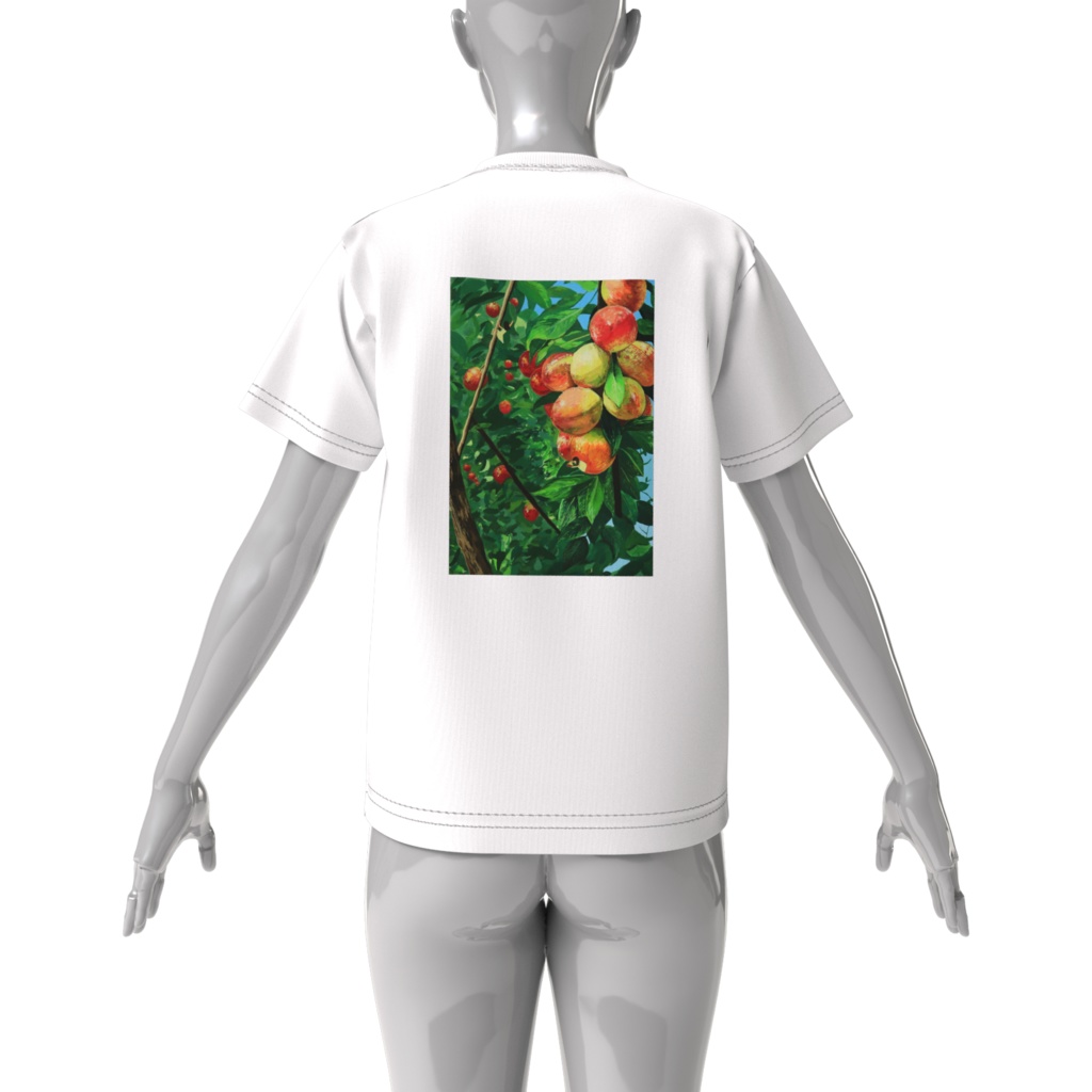 プラムバックプリントTシャツ