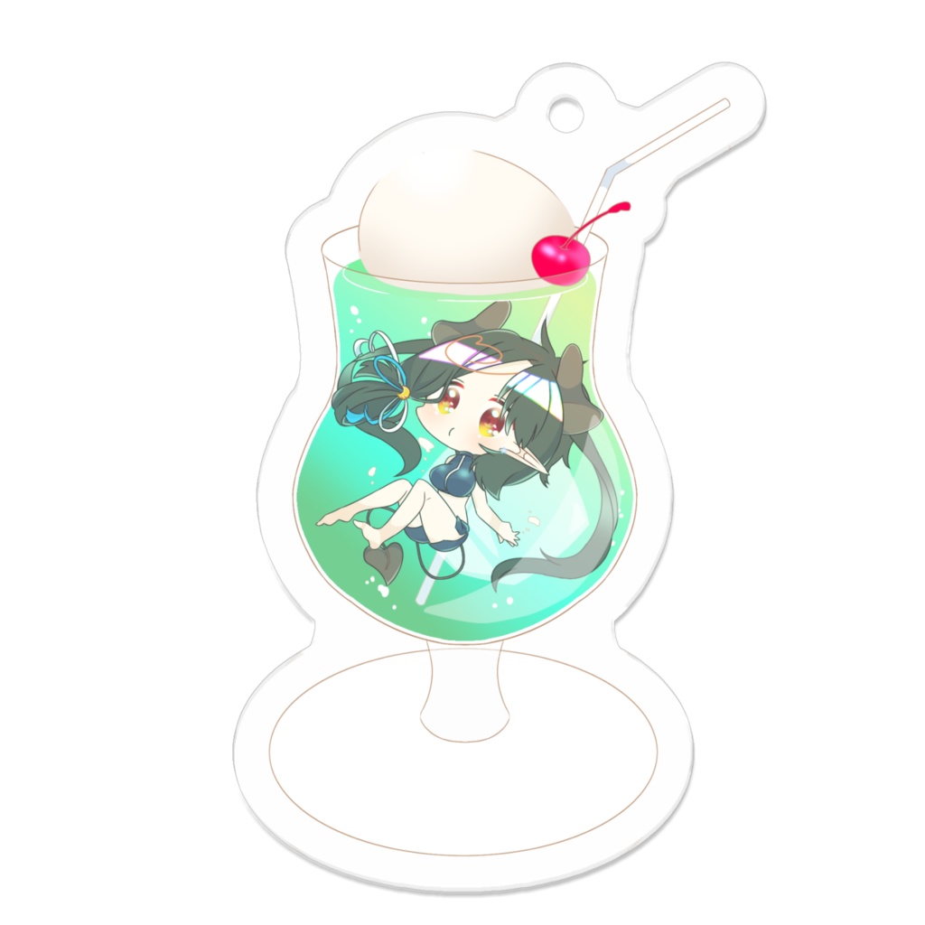 満月トヤ《水着の姿》アクリルキーホルダー 50×50mm