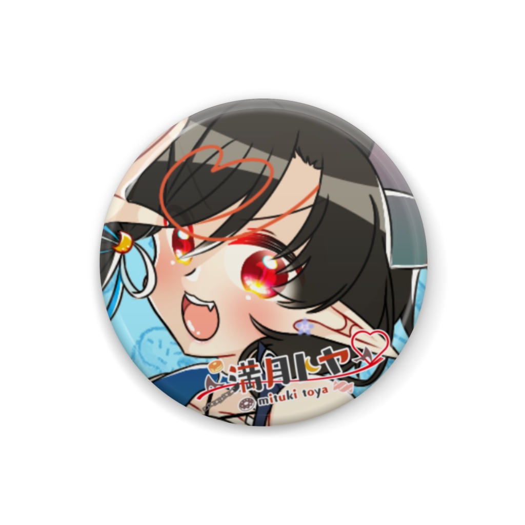 満月トヤ《水着の姿》顔面缶バッジ32mm
