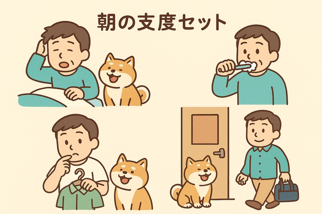 朝の支度セット（PNG／背景透過・商用OK