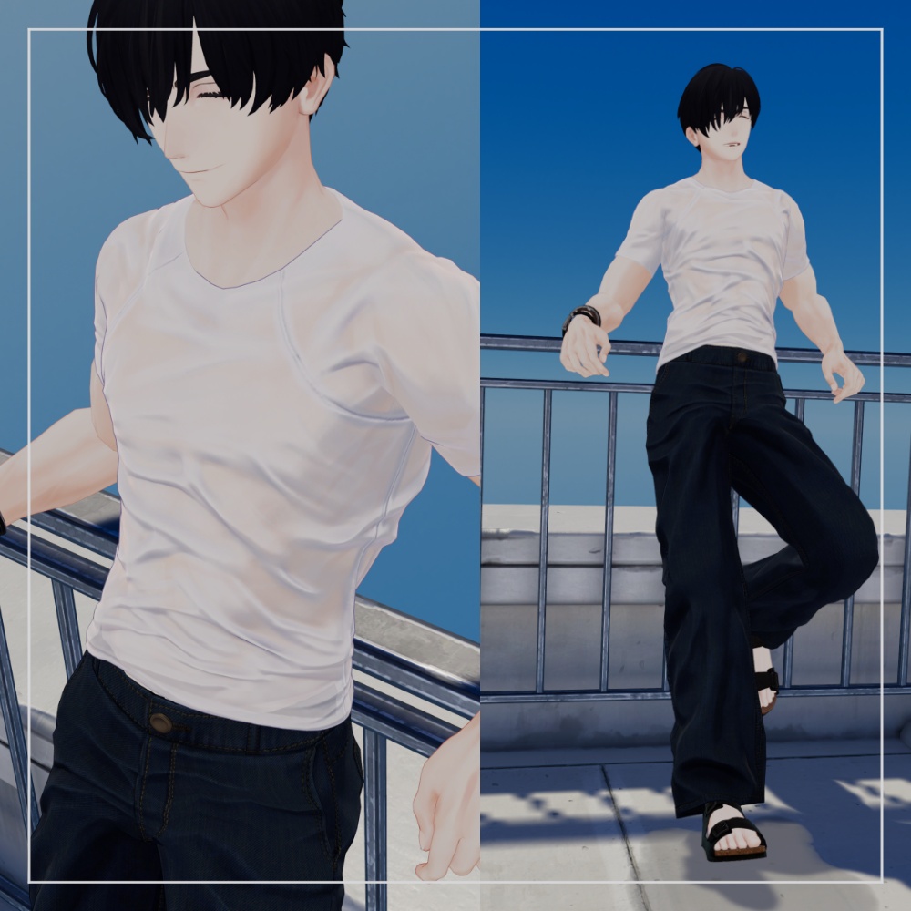 【3D衣装】濡れTシャツセット【吉嗣、志良以対応】