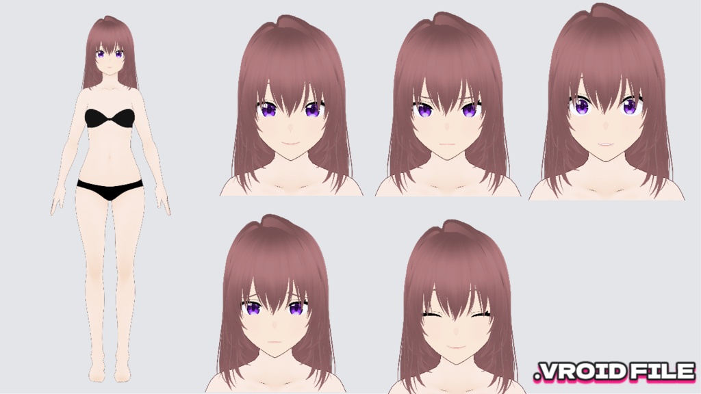 女の子アバターベース「みゆ」VRMと.VROIDファイル / Girl Avatar Base 'Miyu' VRM and .VROID File