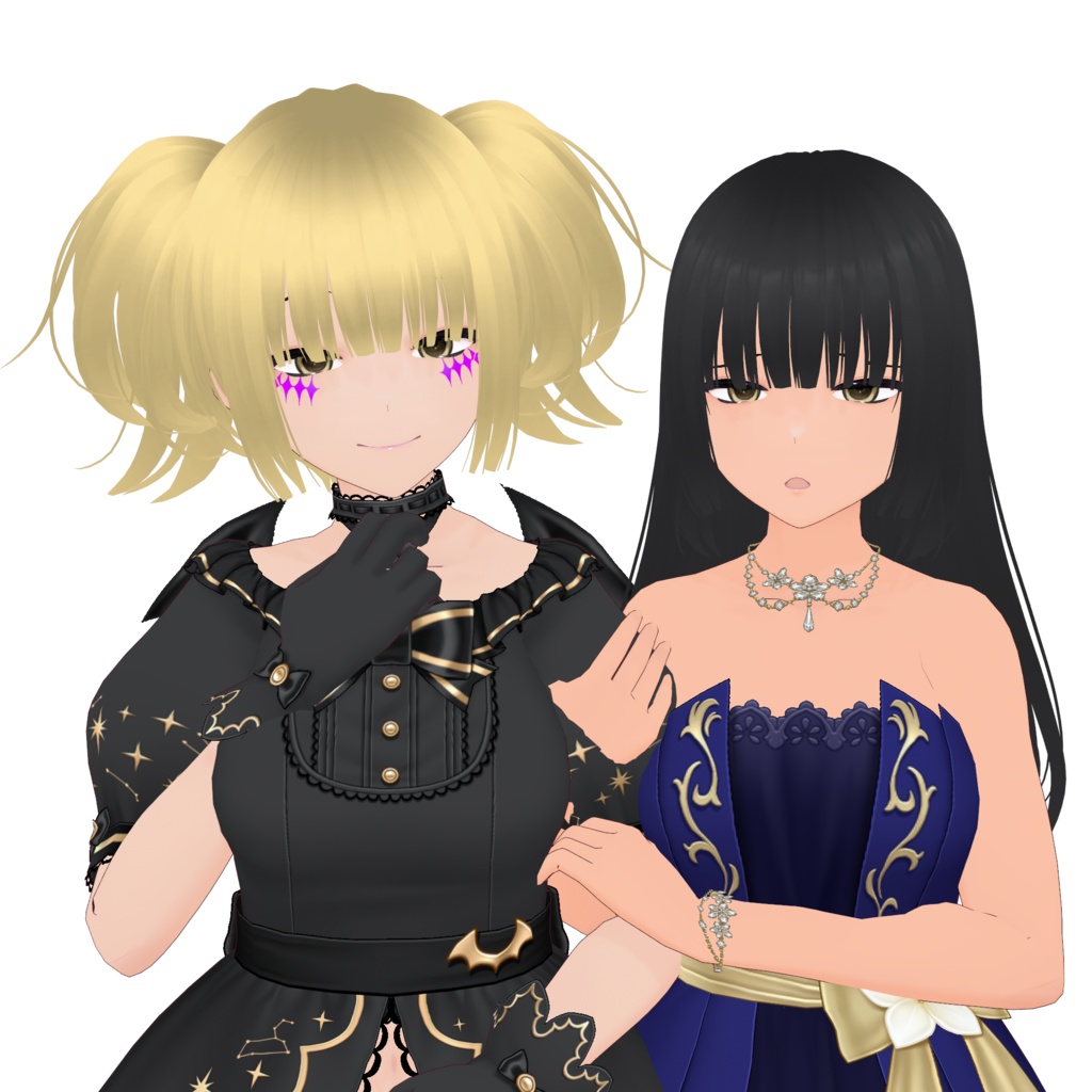 VROID Base Girl Model (VROID FILE & VRM FILE) Lili & Lala