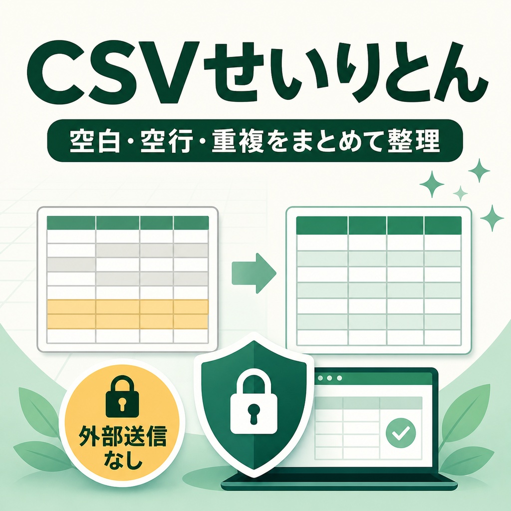 CSVせいりとん｜空白・空行・重複をまとめて整理
