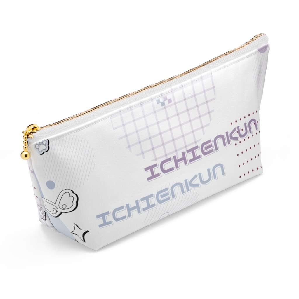 いちえんくん ポーチ - 長さ21.5cm / 高さ10cm - ホワイト