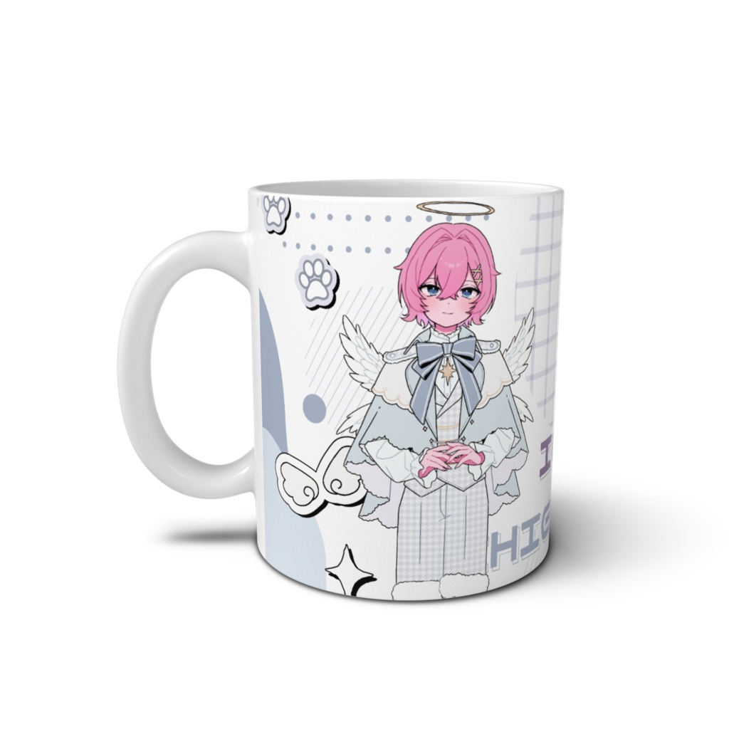 天使と悪魔いちえんくん マグカップ - 直径 8 cm / 高さ 9.5 cm