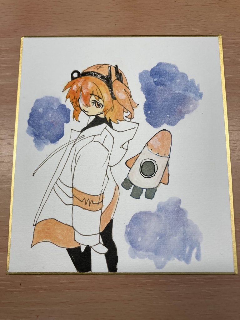 足立レイ　色紙　宇宙