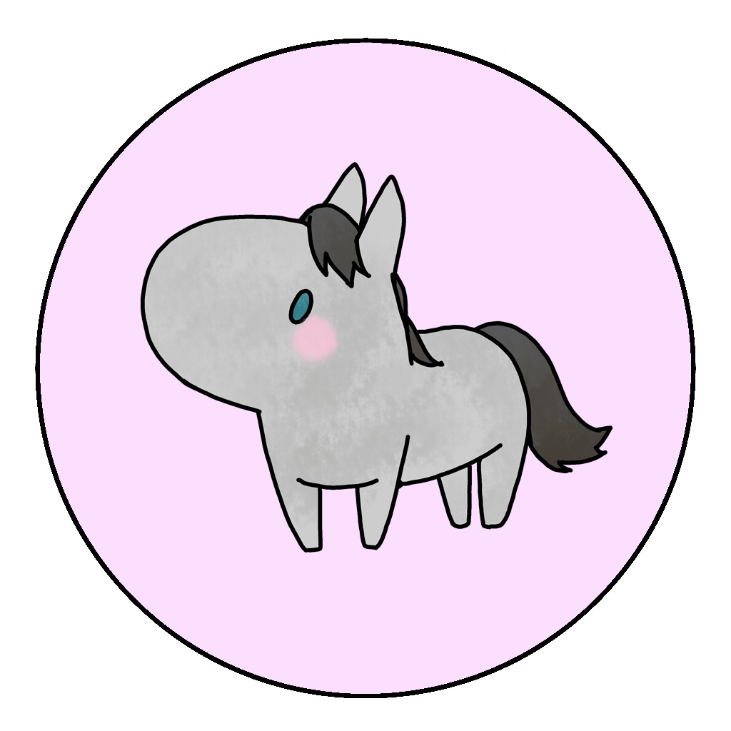 あしげのおうま缶バッチ　サイズ56㎜